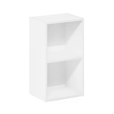 Furinno Pasir 2-tier Open Shelf Bookcase, White