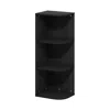 Furinno Pasir 3-tier Corner Open Shelf Bookcase, Blackwood