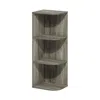 Furinno Pasir 3-tier Corner Open Shelf Bookcase, French Oak