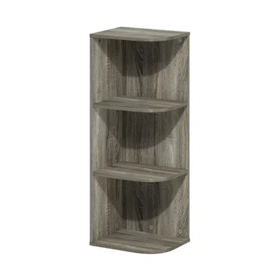 Furinno Pasir 3-tier Corner Open Shelf Bookcase, French Oak In Blue