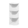 Furinno Pasir 3-tier Corner Open Shelf Bookcase, White