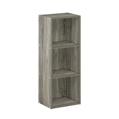 Furinno Pasir 3-tier No Tool Assembly Open Shelf Bookcase, French Oak In Green