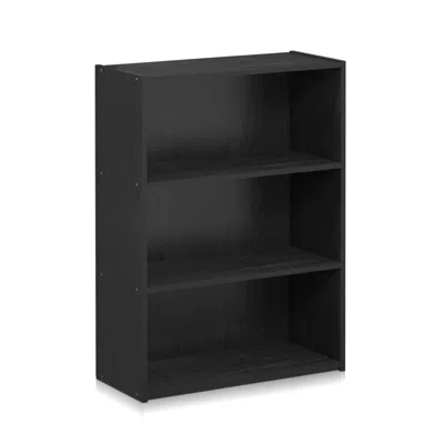 Furinno Pasir 3 Tier Open Shelf, Americano In Black