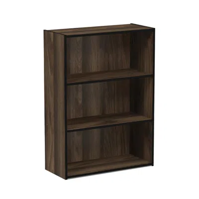 Furinno Pasir 3 Tier Open Shelf Bookcase, Columbia Walnut, 11208cwn