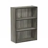 Furinno Pasir 3 Tier Open Shelf Bookcase, French Oak Grey, 11208gyw