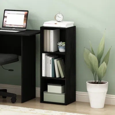 Furinno Pasir 3-tier No Tool Assembly Open Shelf Bookcase, Blackwood