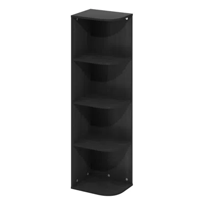 Furinno Pasir 4-tier Corner Open Shelf Bookcase, Blackwood