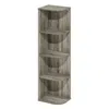 Furinno Pasir 4-tier Corner Open Shelf Bookcase, French Oak