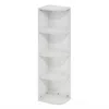 Furinno Pasir 4-tier Corner Open Shelf Bookcase, White