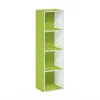 FURINNO PASIR 4-TIER OPEN SHELF BOOKCASE, GREEN/WHITE
