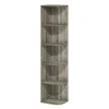 Furinno Pasir 5-tier Corner Open Shelf Bookcase, French Oak