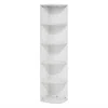 Furinno Pasir 5-tier Corner Open Shelf Bookcase, White
