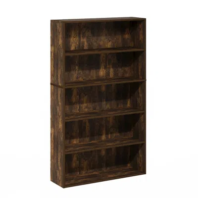 Furinno Pasir 5-tier Open Shelf Bookcase, Bookshelf, 31.5 Inch Wide, Amber Pine