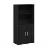 Furinno Pasir Storage Cabinet With 2 Open Shelves And 2 Doors, Black Oak