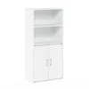 Furinno Pasir Storage Cabinet With 2 Open Shelves And 2 Doors, White