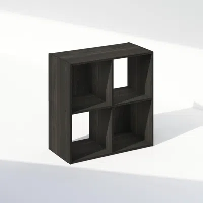 FURINNO PELLI CUBIC STORAGE CABINET, BOOKCASE, BOOKSHELF, 4-CUBE, ESPRESSO