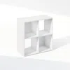 Furinno Pelli Cubic Storage Cabinet, Bookcase, Bookshelf, 4-cube, White