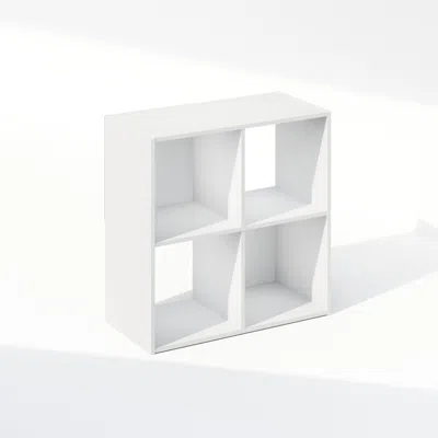 Furinno Pelli Cubic Storage Cabinet, Bookcase, Bookshelf, 4-cube, White