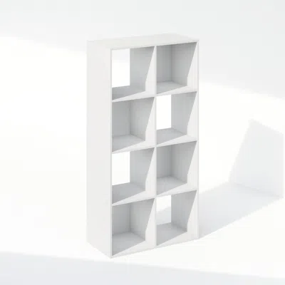 Furinno Pelli Cubic Storage Cabinet, Bookcase, Bookshelf, 8-cube, White