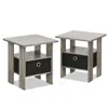 Furinno Petite End Table Bedroom Night Stand, Set Of Two