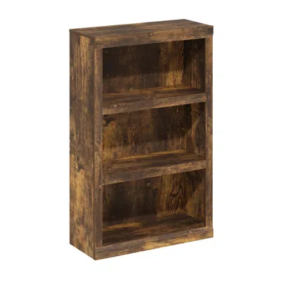 Furinno Rail 3-tier Open Shelf Bookcase, Amber Pine