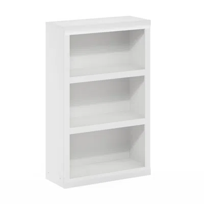 Furinno Rail 3-tier Open Shelf Bookcase, White