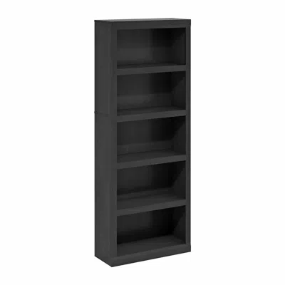 Furinno Rail 5-tier Open Shelf Bookcase, Blackwood In Blue