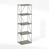 Furinno Rata 5-tier Industrial Multipurpose Flat Base Bookshelf, Bookcase