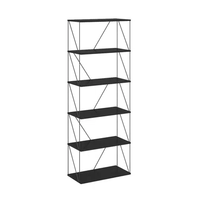 Furinno Rata 6-tier Industrial Multipurpose Flat Base Shelf Display Rack