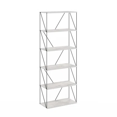 Furinno Rata 6-tier Industrial Multipurpose Flat Base Shelf Display Rack