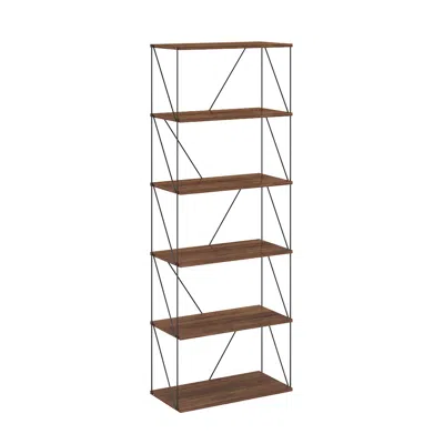 Furinno Rata 6-tier Industrial Multipurpose Flat Base Shelf Display Rack