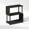 Furinno Reed 3-tier S-shaped Bookcase, Bookshelf, Espresso