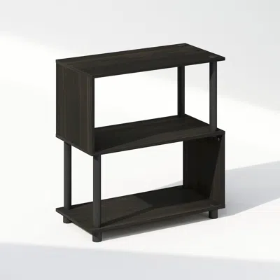 Furinno Reed 3-tier S-shaped Bookcase, Bookshelf, Espresso