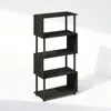 Furinno Reed 5-tier S-shaped Bookcase, Bookshelf, Espresso In Black