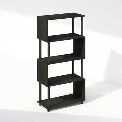 Furinno Reed 5-tier S-shaped Bookcase, Bookshelf, Espresso