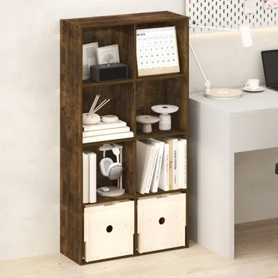 Furinno Reed Closet Organizers And Storage, 8-cube Closet Organizer, Closet Storage With Open Shelves, For C In Brown