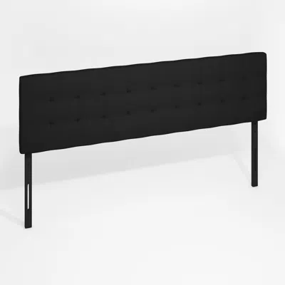 Furinno Roanne Tufted Headboard, Plain Black, King