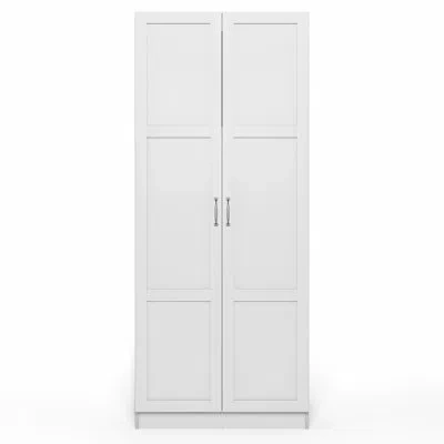 Furinno + Robin Multipurpose Storage Cabinet, Pantry Cabinet, Kitchen Cabinet With 2 Doors, 30w, White