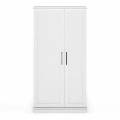 Furinno + Robin Multipurpose Storage Cabinet, Pantry Cabinet, Kitchen Cabinet With 2 Doors, 71 H, White
