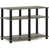 Furinno Romain Turn-n-tube Tv Stand For Tv Up To 40 Inch, French Oak/black