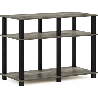 Furinno Romain Turn-n-tube Tv Stand For Tv Up To 40 Inch, French Oak/black