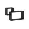 Furinno Rossi Interweave Wall Mount Floating Decorative Shelf, Set Of 2, Espresso