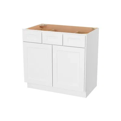 Furinno Shaker 2-drawer Bath Vanity Cabinet Without Top, Ready To Assemble, 21 D X 36 W X 34.5 H, White