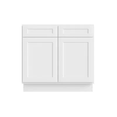 Furinno Shaker Bath Vanity Cabinet Without Top, Ready To Assemble, 21 D X 36 W X 34.5 H, White
