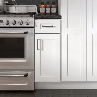 Furinno Shaker Drawer Base Kitchen Cabinet With 1-door, Ready To Assemble, 24 D X 21 W X 34.5 H, White In Painted