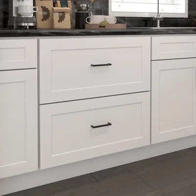 Furinno Shaker Drawer Base Kitchen Cabinet With 2-drawers, Ready To Assemble, 24 D X 30 W X 34.5 H, White In Painted