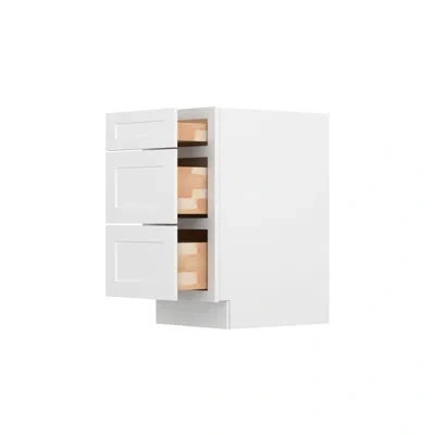 Furinno Shaker Drawer Base Kitchen Cabinet With 3-drawers, Ready To Assemble, 24 D X 34.5 H, White In Painted