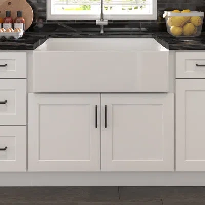 Furinno Shaker Farm Sink Bases Kitchen Cabinet, Ready To Assemble, 36 W X 34.5 H, White