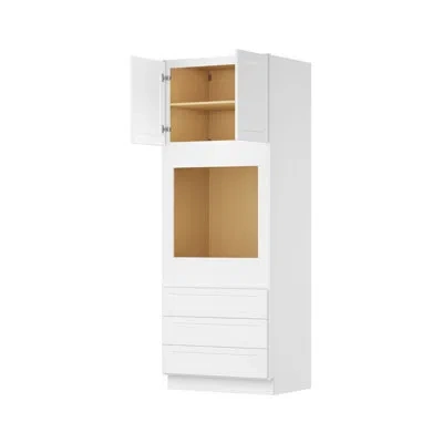 Furinno Shaker Oven Kitchen Cabinet, Ready To Assemble, 33 In. W X 24 In. D X 90 In. H In, White In Painted