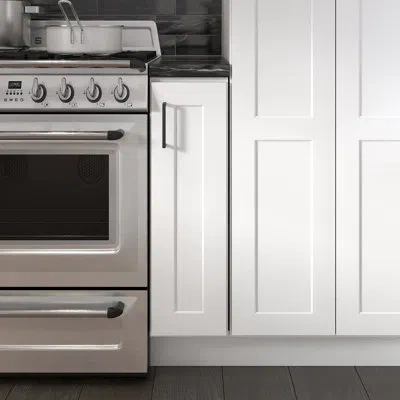 Furinno Shaker Tray Bases Kitchen Cabinet, Ready To Assemble, 24 D X 9 W X 34.5 H, White In Painted